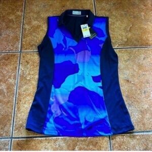 Callaway Blue Fitted Graphic Tank Top